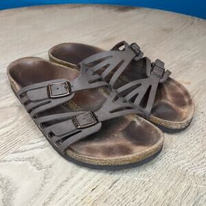 Birkenstock Granada Birko-Flor Vegan Sandals Slides Slip Ons Brown Women’s 7-38